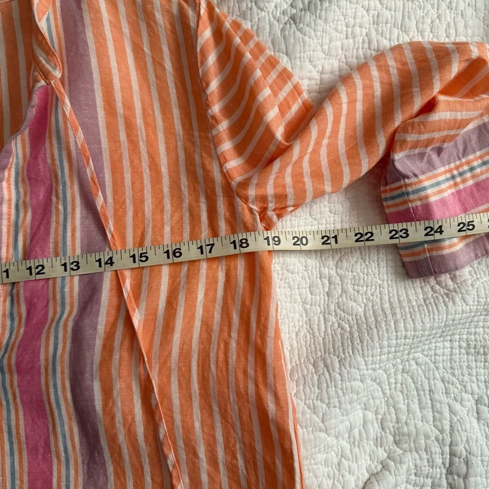 J. Crew Women’s Linen Blend Multi Top tunic Dress Cover Up Oversize